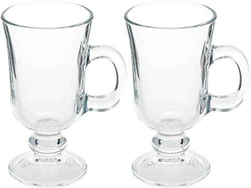 Pasabahçe Set of 2 Irish Coffee Glass Cups - Elegant Drinkware for Coffee & Espresso