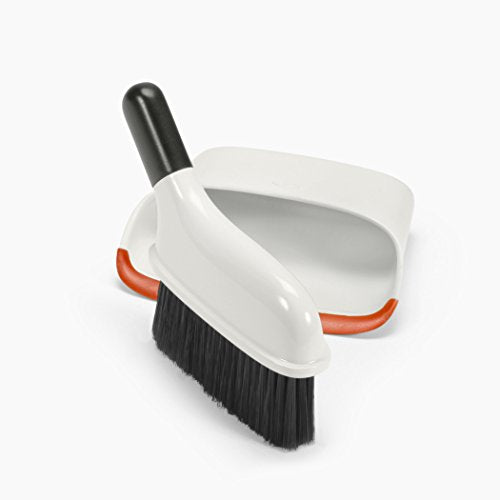 Compact Dustpan and Brush Set with Soft Rubber Lip & Angled Handle
