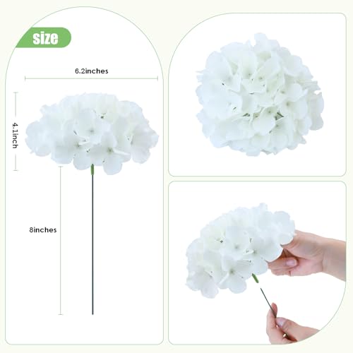 65pcs Ivory Artificial Hydrangea Flowers Bouquet for Weddings & Events