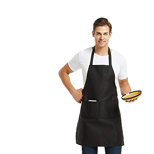 8-Pack Bib Aprons with Pockets, Commercial Kitchen Cooking & Crafting Aprons