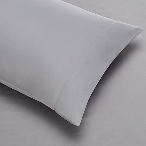 5-Piece Lightweight Microfiber Comforter & Sheet Set, Gray Striped Twin/Twin XL
