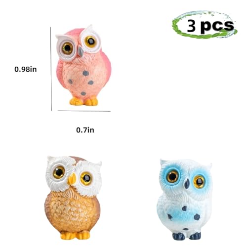 Owl Magnetic Hinge Toppers - Decorative Resin Door Hinge Covers, Set of 3