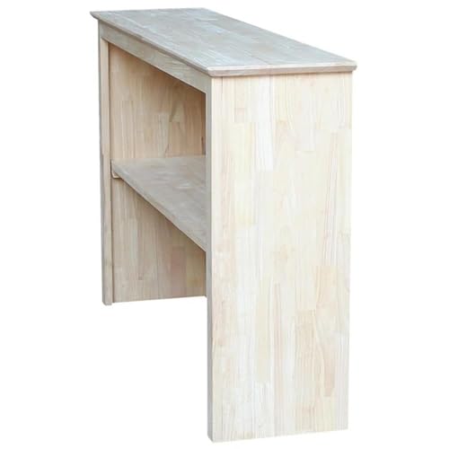 Solid Wood Hutch with Fixed Shelf, Unfinished Butcher Block Surface