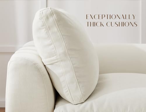 110-Inch Cloud Sectional Sofa with Ottoman, Modular L-Shaped Couch
