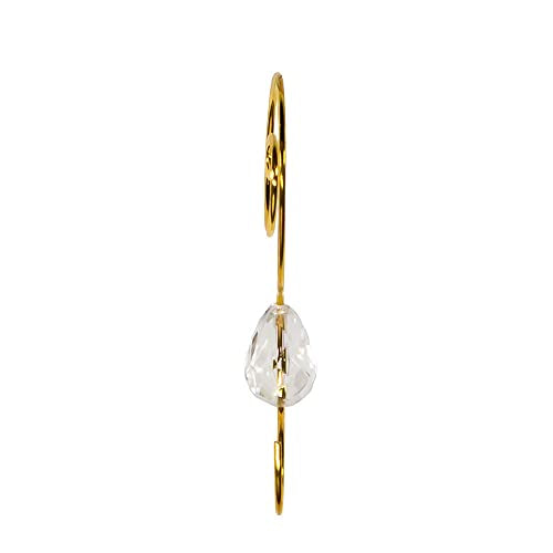 Gold Christmas Ornament Hooks with Clear Acrylic Beads - 24 Pack (2.25")
