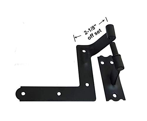 Steel Blind Shutter Hinges, 2-1/8" Offset, Matte Black, 4 Pack