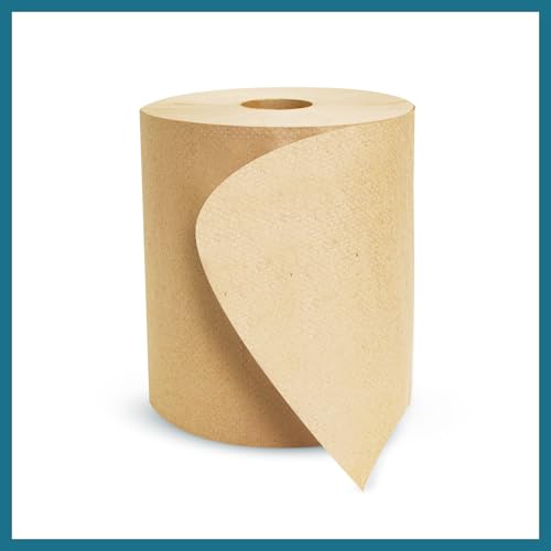 100% Recycled Hardwound Paper Towel Rolls, Brown, 800 ft (6 Pack)