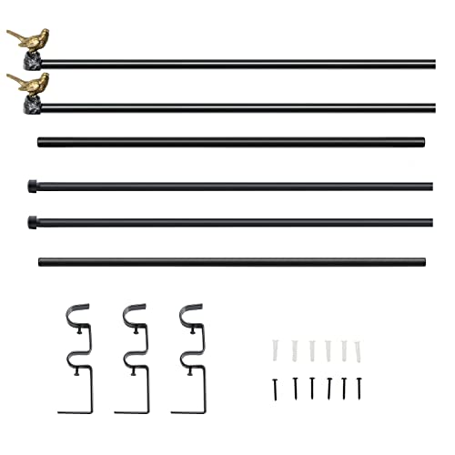 1-Inch Double Window Curtain Rod Set, 84-120 Inch, Renaissance Gold Bird Finials