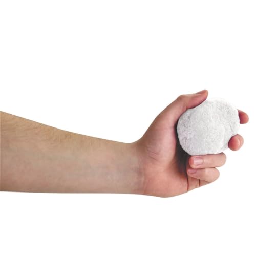 Soft Indoor Snowballs for Kids - 4 Inch White Yarn Puff Balls (Pack of 12)