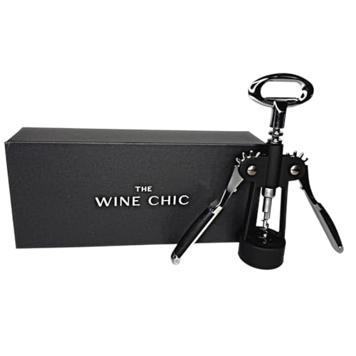 Wine Chic Heavy Duty Winged Corkscrew with Gift Box - Easy Wine & Bottle Opener