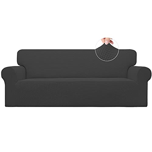 Easy-Going Stretch Sofa Slipcover, Dark Gray Washable Couch Cover