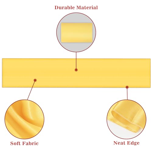 Ammbeetty 12 Pack Red and Gold Disposable Tablecloths & Satin Table Runners Set
