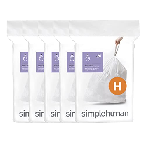 Code H Custom Fit Drawstring Kitchen Trash Bags - 8-9 Gallon, 100 Count