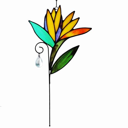 Stained Glass Bird of Paradise Sun Catcher - Vibrant Home Decor