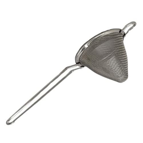 Stainless Steel Spill-Stop Fine Mesh Cocktail Strainer - Conical Bar Tool, 9 x 3.125”