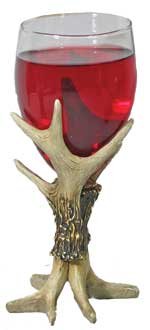 Antler Wine Glasses Set of 2 - 7.5 inch Realistic Antler Style Stemware