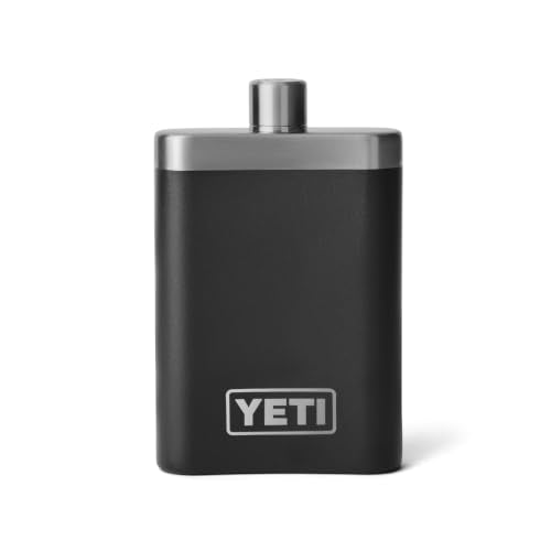 YETI 7 oz Stainless Steel Flask with Funnel - Black Portable Drink Bottle