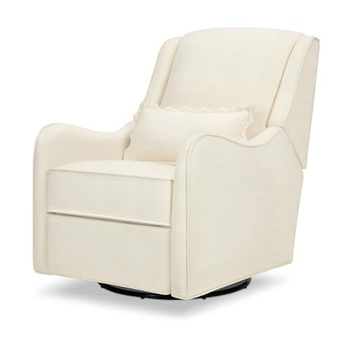 Ivory Nursery Glider Recliner with 360-Degree Swivel and Stain-Repellent Fabric