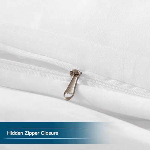 Oversized King Duvet Cover 120x120 inch - Ultra Soft Microfiber White