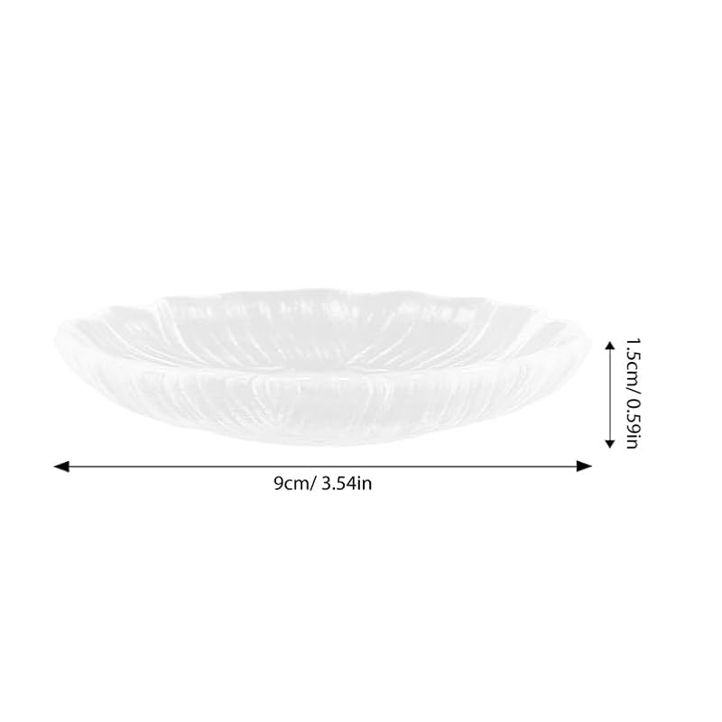 4 Pack Transparent Glass Tea & Coffee Saucers, 3.54 Inch Round