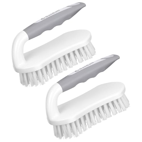 Heavy-Duty Scrub Brush Set with Stiff Bristles & Non-Slip Grip - 2 Pack