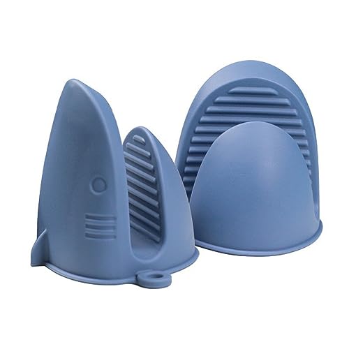 Heat-Resistant Silicone Mini Oven Mitts for Baking and Air Fryers - Blue