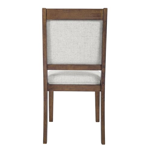 Open Back Upholstered Dining Chairs with Wood Frame - Set of 2