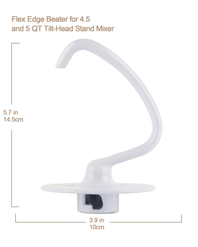 Coated C-Shaped Dough Hook Attachment for 4.5–5 Quart Tilt-Head Stand Mixers
