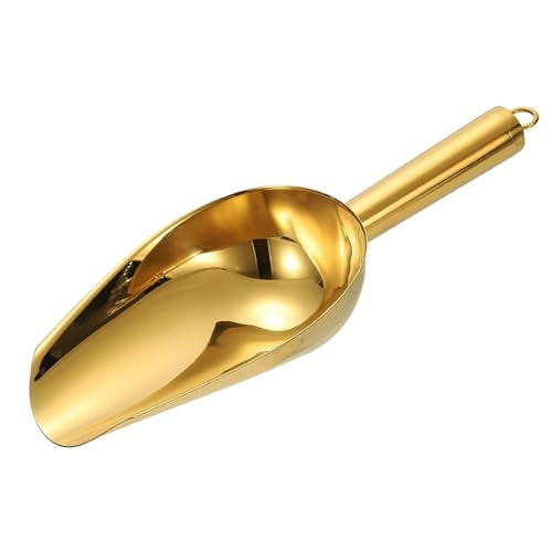 uxcell Gold Stainless Steel Ice Scoop 9.8" x 3.5" for Kitchen & Bar