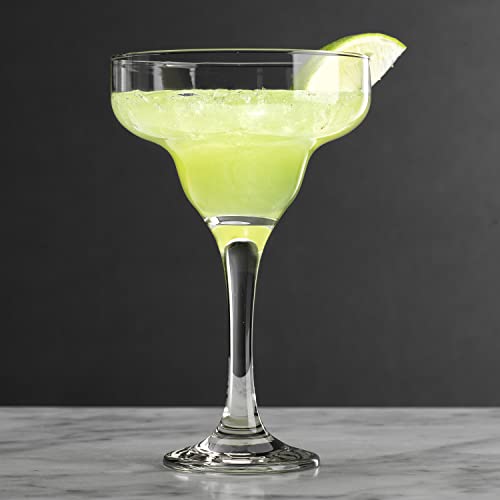 Glaver's Clear Margarita Glasses Set of 4, 10 oz. Stemware for Cocktails & Desserts