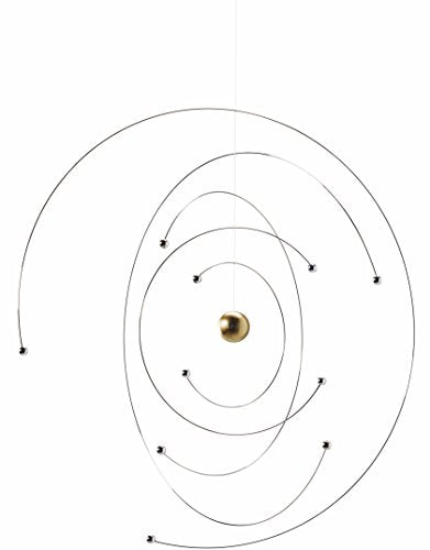 Niels Bohr Atom Model Hanging Mobile - 9-Inch Handmade Steel Kinetic Art