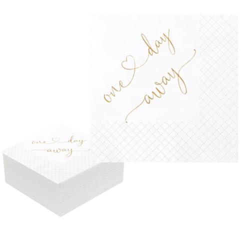 Geloar Gold 50 Rehearsal Dinner Cocktail Napkins - Bulk 2-Ply Paper Party Supplies