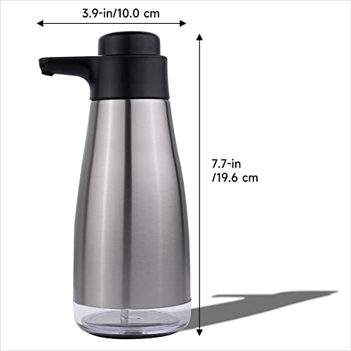 15oz Liquid Soap Dispenser, Stainless Steel Kitchen and Bathroom Pump