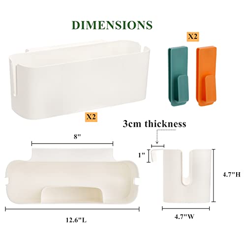 2-Pack Bedside Caddy Organizer, Plastic Hanging Storage Shelf for Bunk Beds