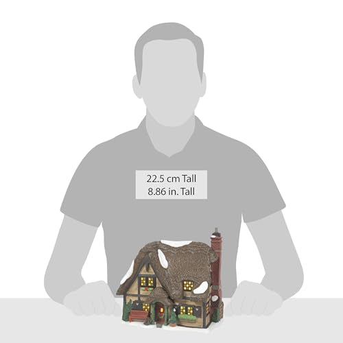 Dickens Village Master Thatcher's Cottage Lit Porcelain Building, 6.5 Inch