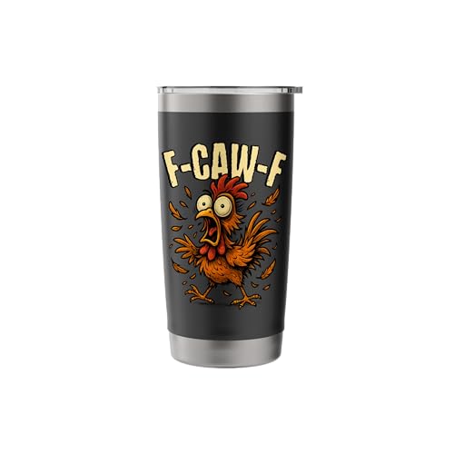 20oz Black Stainless Steel Insulated Tumbler with Rooster Meme Design