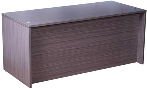 Boss Office L-Shape Desk with Pedestal - Driftwood Finish, Executive Office Furniture