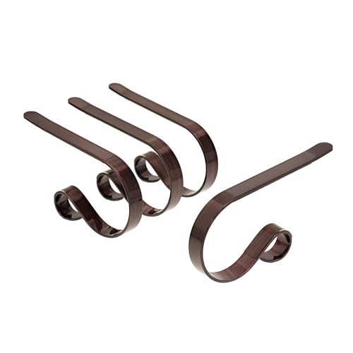 Safe Christmas Stocking Hangers for Mantel - Adjustable Clips 4 Pack