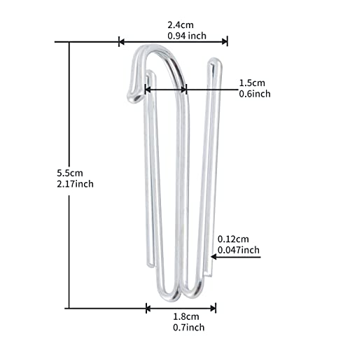 Heavy Duty Metal Curtain Hooks 20 Pack – Rustproof Pinch Pleat Header Tape Hooks for Curtains