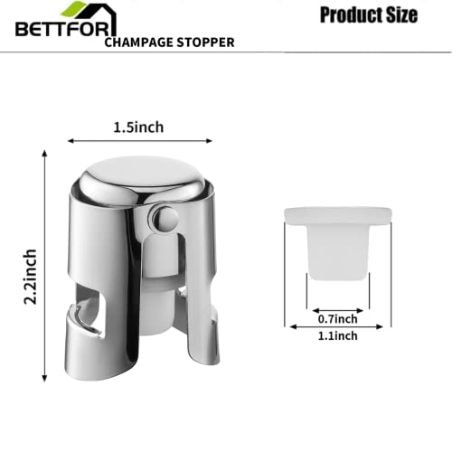 Stainless Steel Champagne Bottle Stoppers - Leak-Proof Saver (2 Pack)