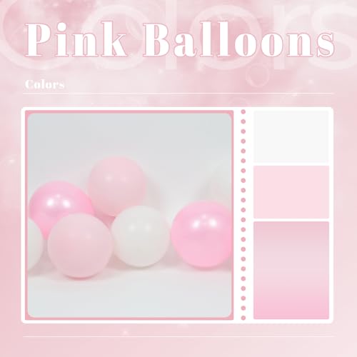 60pcs Pink and White Balloon Arch Kit for Wedding Birthday Baby Shower