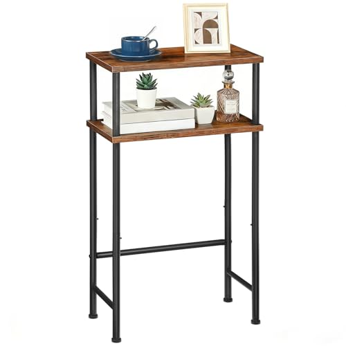 Narrow Console Table with 2 Shelves, 15.7-Inch Industrial Entryway Table