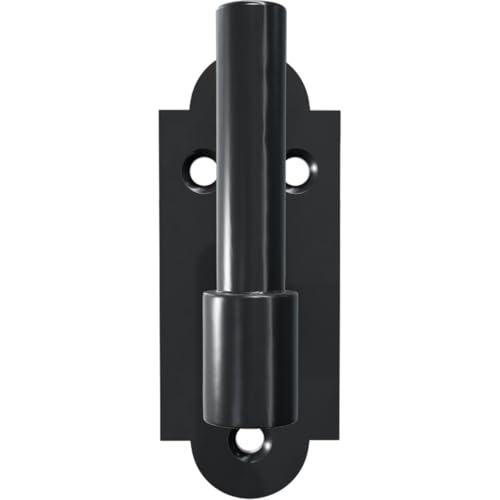 Black Stainless Steel Shutter Pintel on Plate, 2 1/4" Offset - Pair