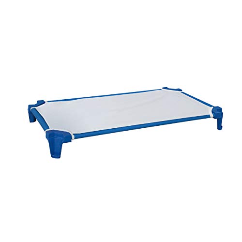 Stackable Toddler Daycare Cots with Sheets, 40-Inch, Blue, 6-Pack