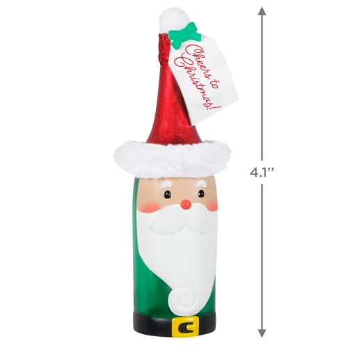 Hallmark Keepsake 2024 Cheers to Christmas Ornament – Wine Bottle Santa