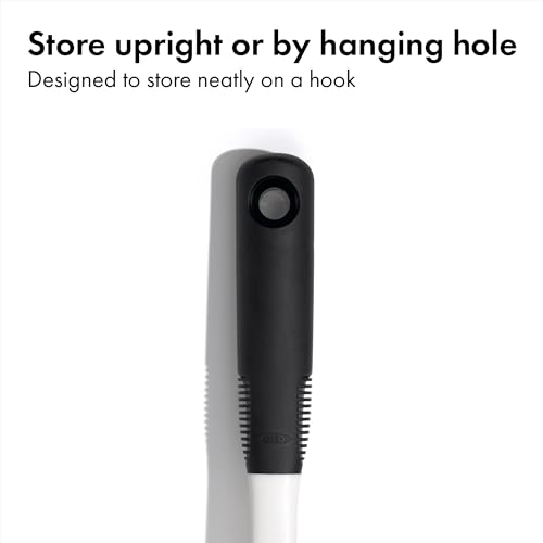 Dish Scrub Brush with Non-Slip Handle & Built-In Scraper - Nylon Bristles