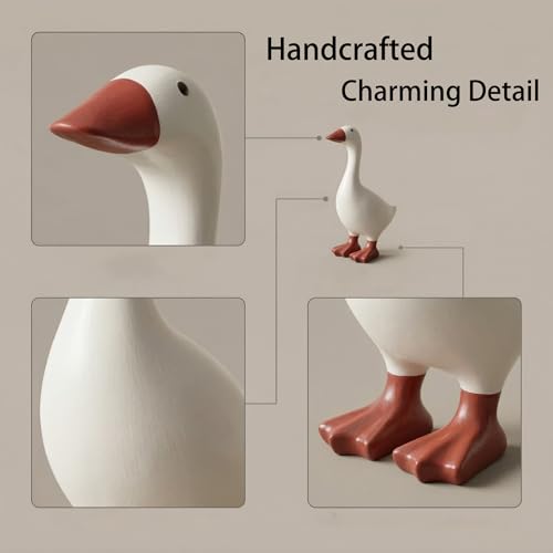 7-Inch Desk Goose Statue, Quirky Resin Desktop Organizer and Decor