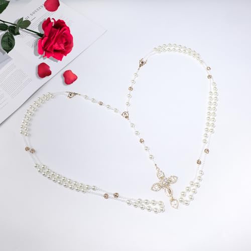 Wedding Lasso for Ceremony with Pearls and Unity Cross