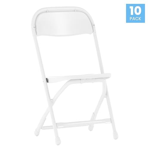 White Kids Folding Chairs Set of 10 for Classroom & Events | Flash Furniture Timmy