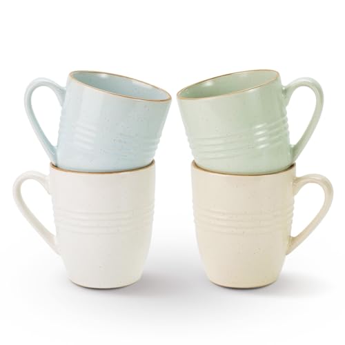 Famiware Jupiter Coffee Mug Set of 4 - 13oz Multi-Color Hand-Painted Cups